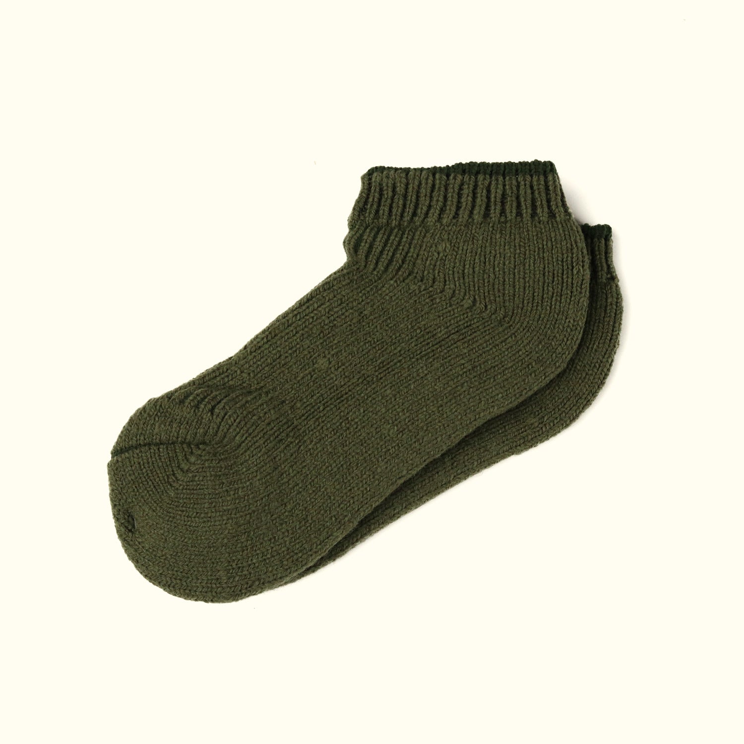 Wool Slipper Socks – Olive