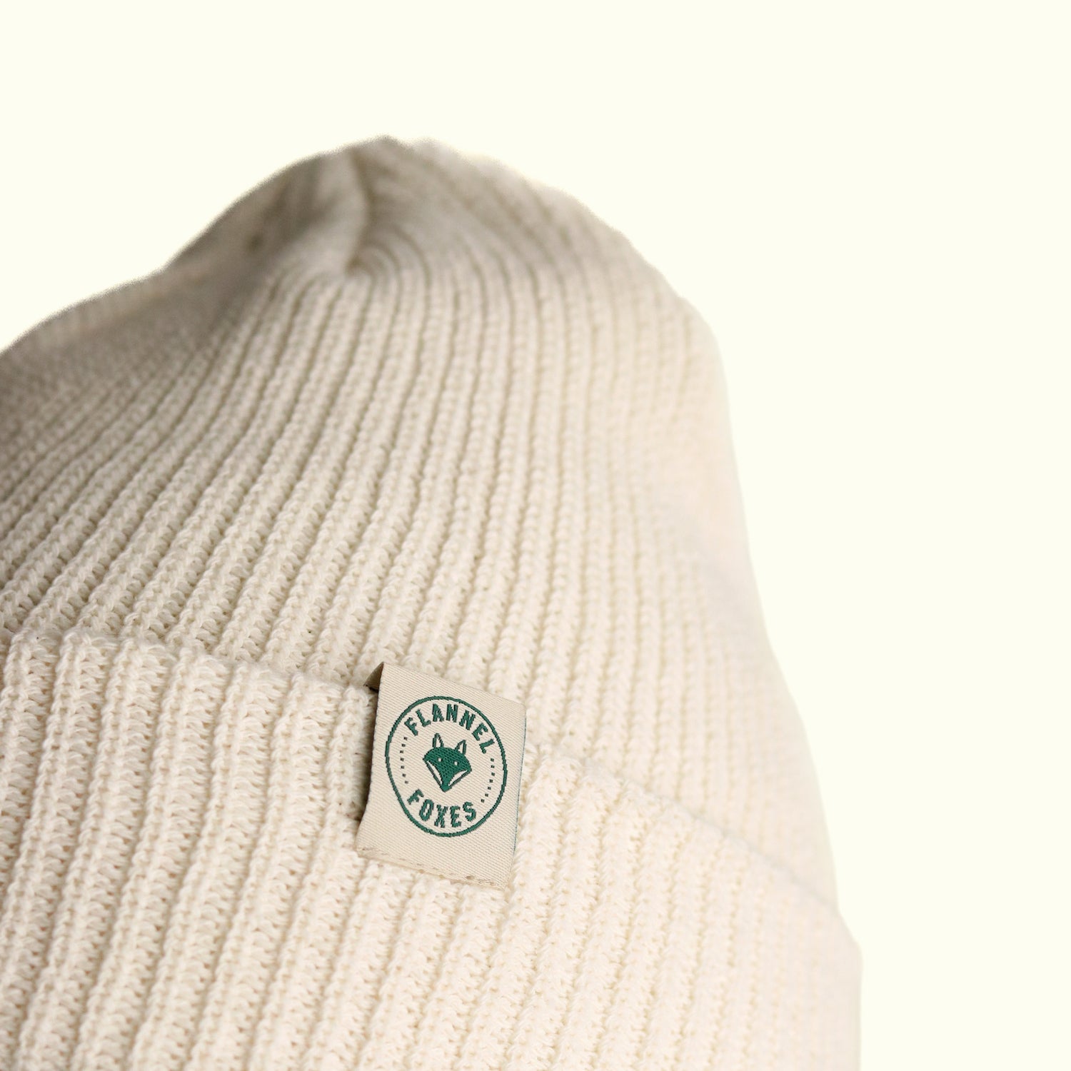 Recycled Cotton Ribbed Toque — Cream