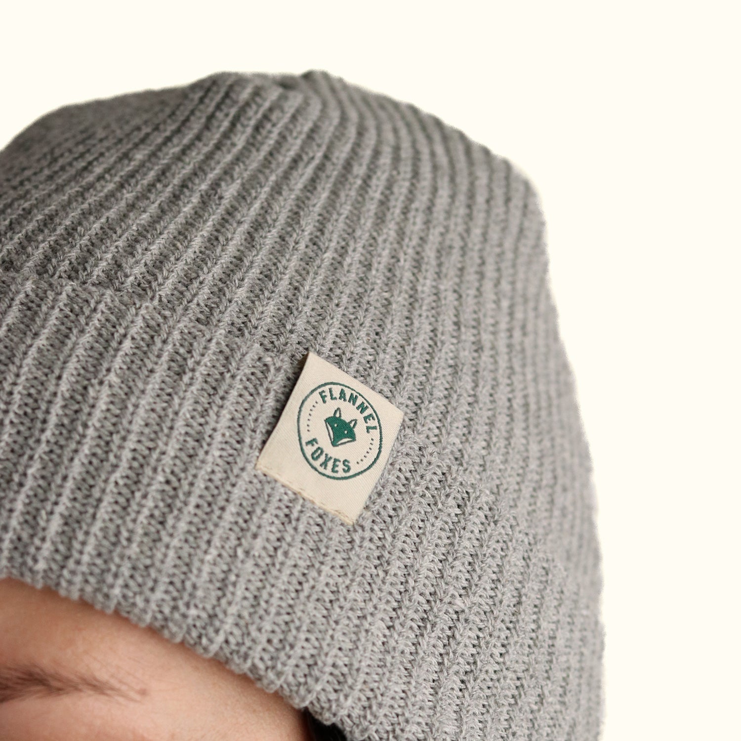 Recycled Cotton Ribbed Toque — Grey