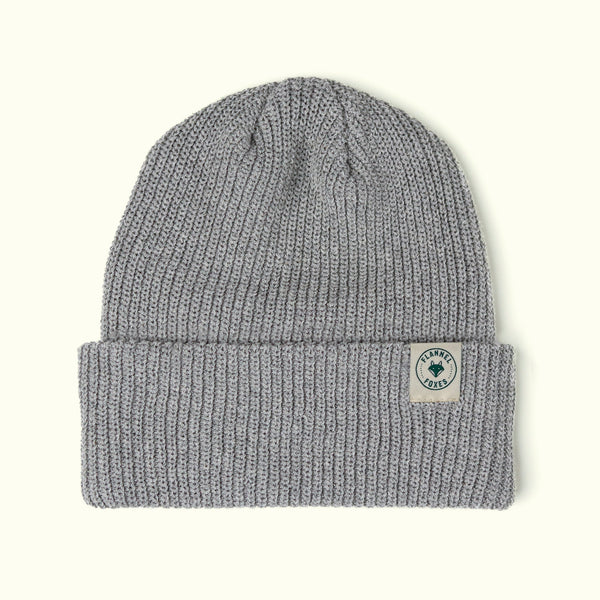 Recycled Cotton Ribbed Toque — Grey