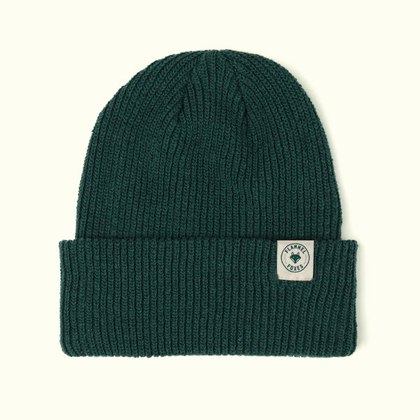 Recycled Cotton Ribbed Toque — Spruce