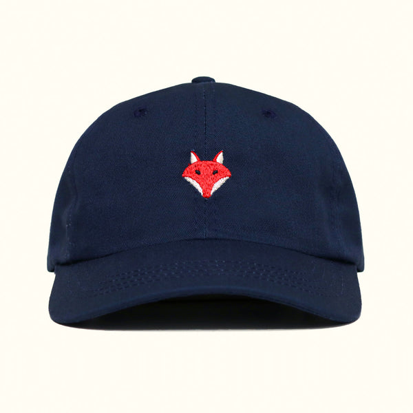 Embroidered Fox Hat – Navy