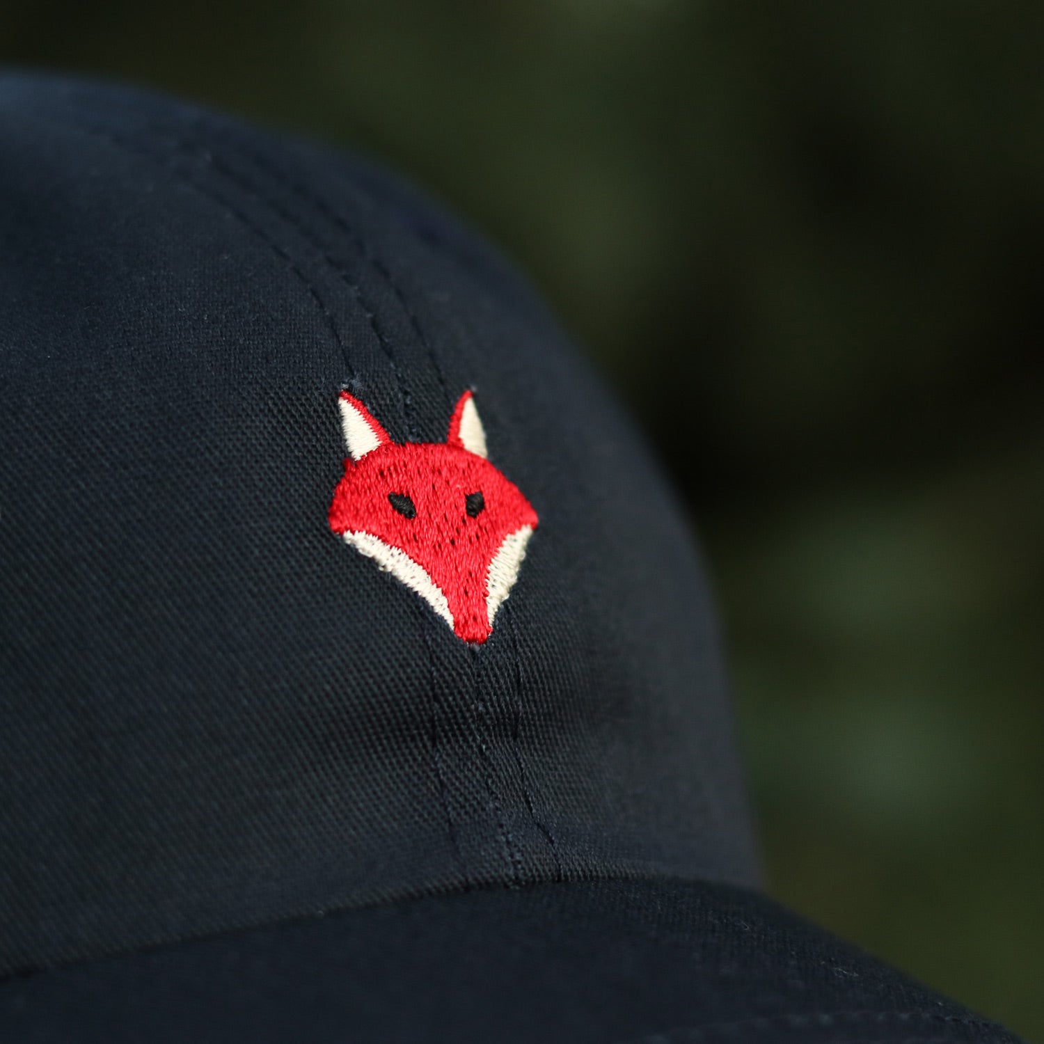 Embroidered Fox Hat – Navy