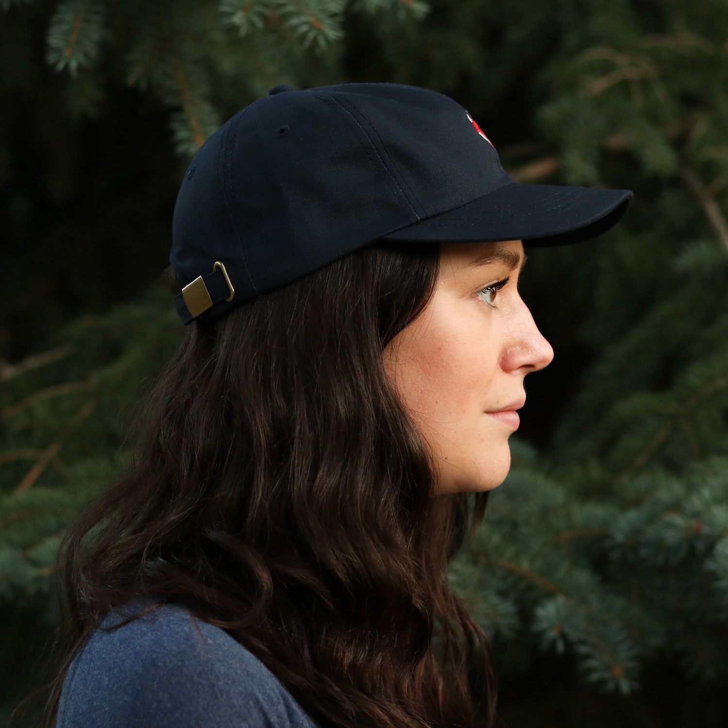 Embroidered Fox Hat – Navy